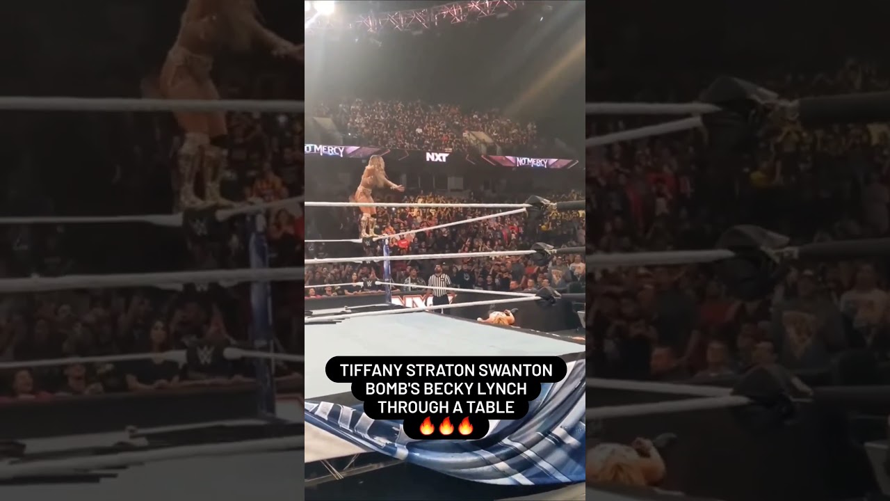 Tiffany Stratton's Swanton Bomb onto a table 🔥🔥🔥🔥