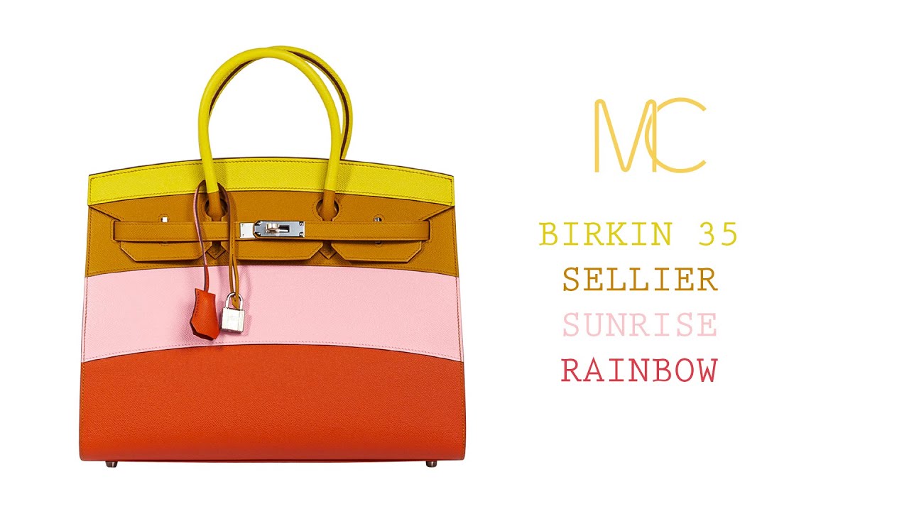 Hermes Sunrise Birkin Sellier Bag Multicolor Epsom with Palladium Hardware  35 - ShopStyle