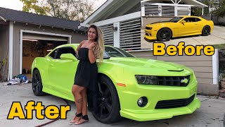 SHE CANT BELIEVE IT...First  Acid Lime Green Camaro SS