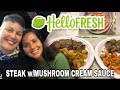 Cooking another delicious hello fresh meal meal 5 steak wmushroom cream sauce