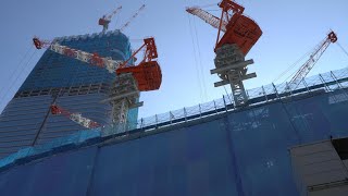 【虎ノ門・麻布台プロジェクト】（Toranomon-Azabudai Project） 完成時高さ日本一325mの超高層ビルの建設状況（2022年2月12日）