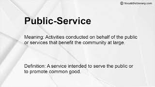 Public-Service Meaning