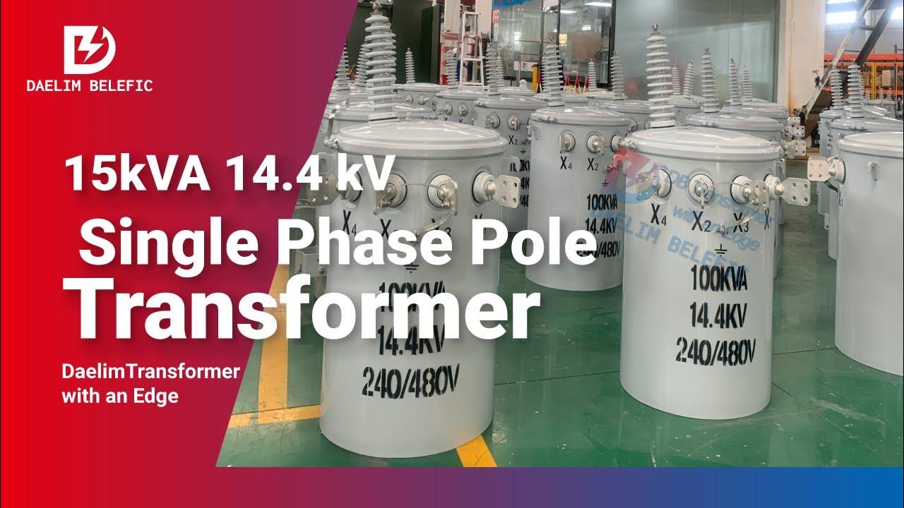 15 kVA 14 4 kV single phase pole transformer - YouTube