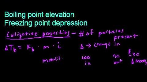 Boiling Point Elevation and Freezing Point Depression 1