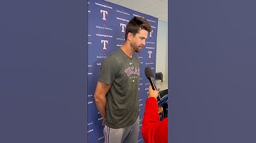Jacob deGrom talks about his first live batting practice with #Rangers. #shorts