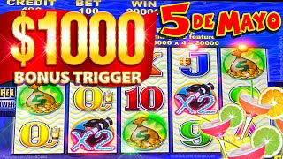 5 SCATTER TRIGGER!!! WHALES OF CASH OVER $1000 BONUS - FREE GAMES CASINO SLOTS - HAPPY CINCO DE MAYO