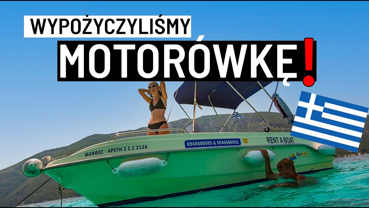 WYPOŻYCZYLIŚMY MOTORÓWKĘ W GRECJI - Nasz pierwszy raz na wodzie. Super Zabawa! Grecja Wakacje 2021