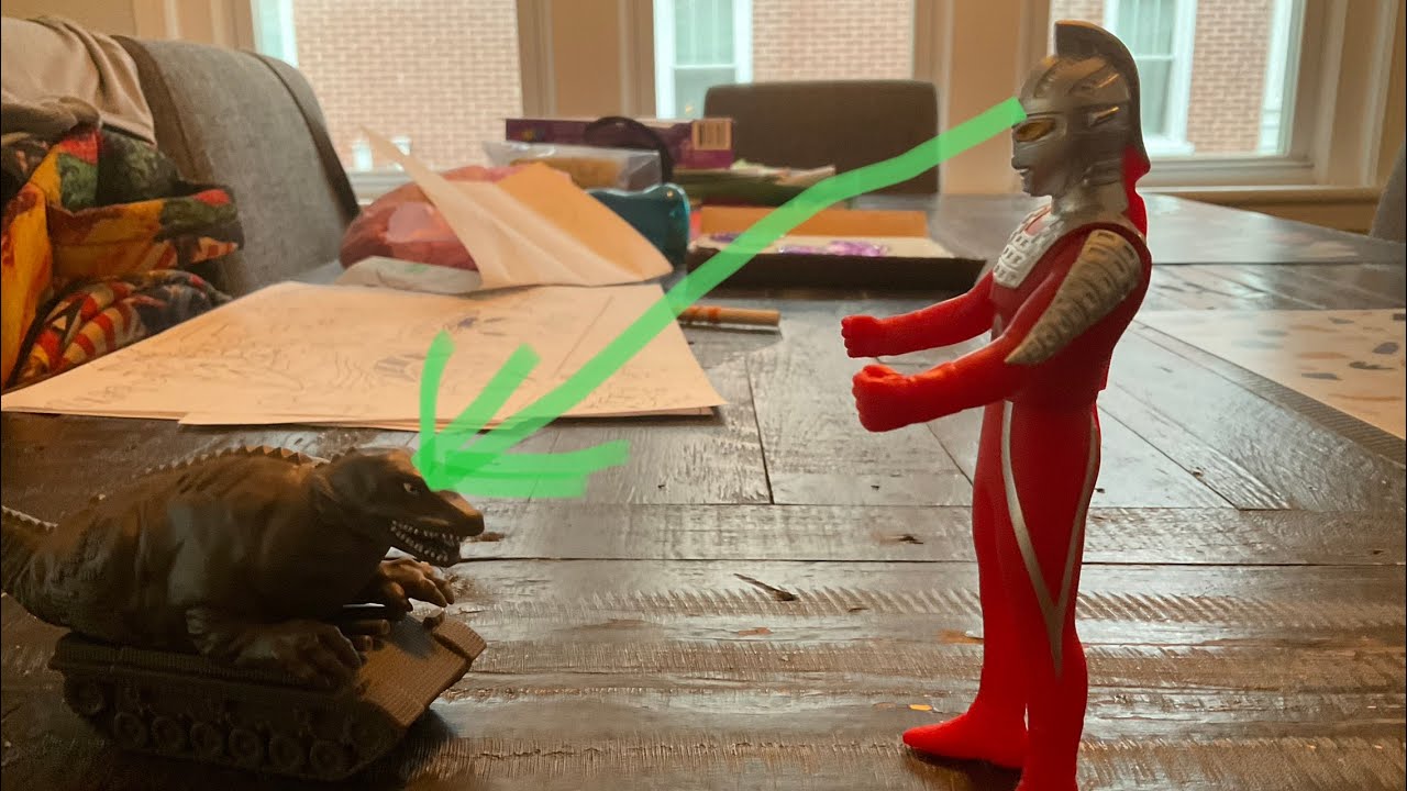 Ultraseven Vs Dino-Tank Stop Motion Test (No Audio)