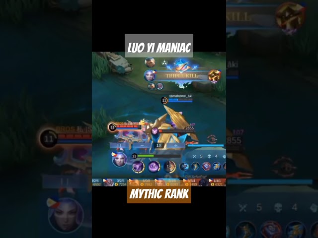 Luo yi Maniac almost Savage | global rank | luo yi new build | mlbb highlights | mlbb tiktok class=