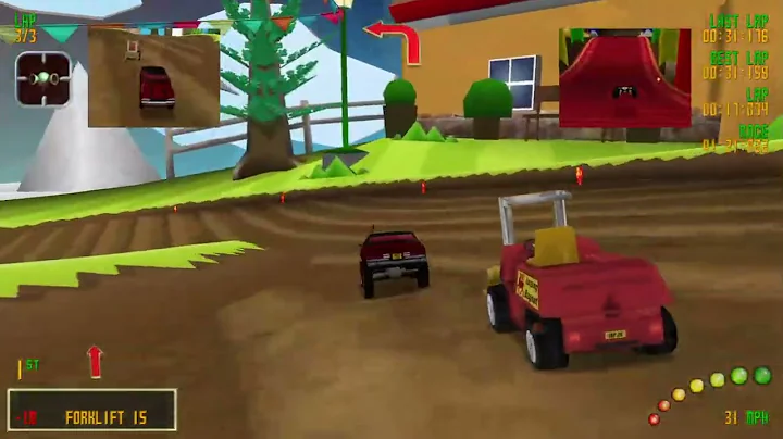 RVGL: Paper Town 1 as Show-Off, 3 laps, 16 cars, arcade physics