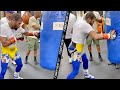 HE STILL GOT IT! FLOYD MAYWEATHER JR LOOKING AMAZING ON HEAVY BAG AND MITTS TRAINING FOR LOGAN PAUL