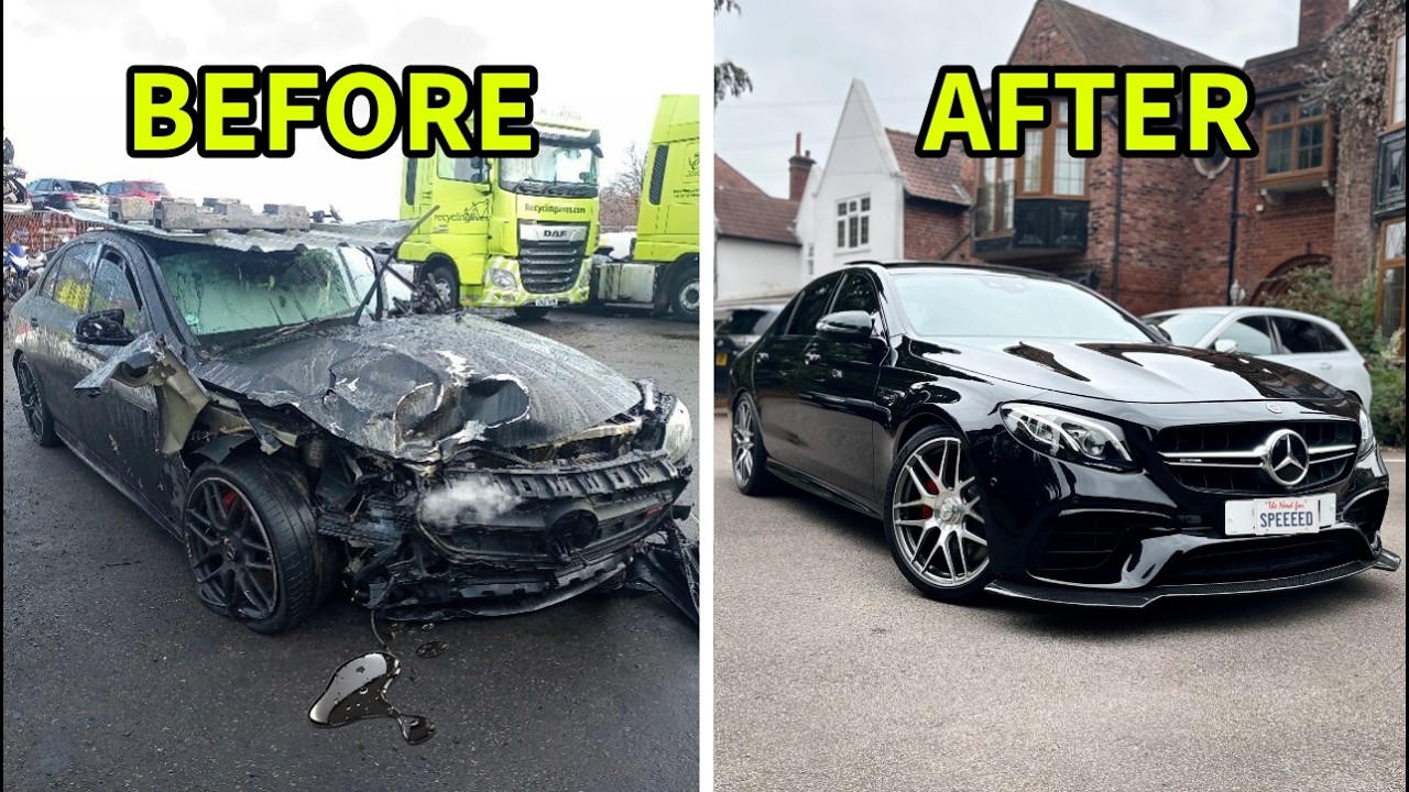 REBUILDING A WRECKED MERCEDES E63s IN 20MINS