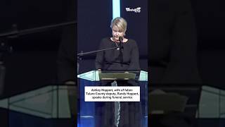 Ashley Hoppert, wife of fallen Tulare County deputy, Randy Hoppert, speaks at funeral service