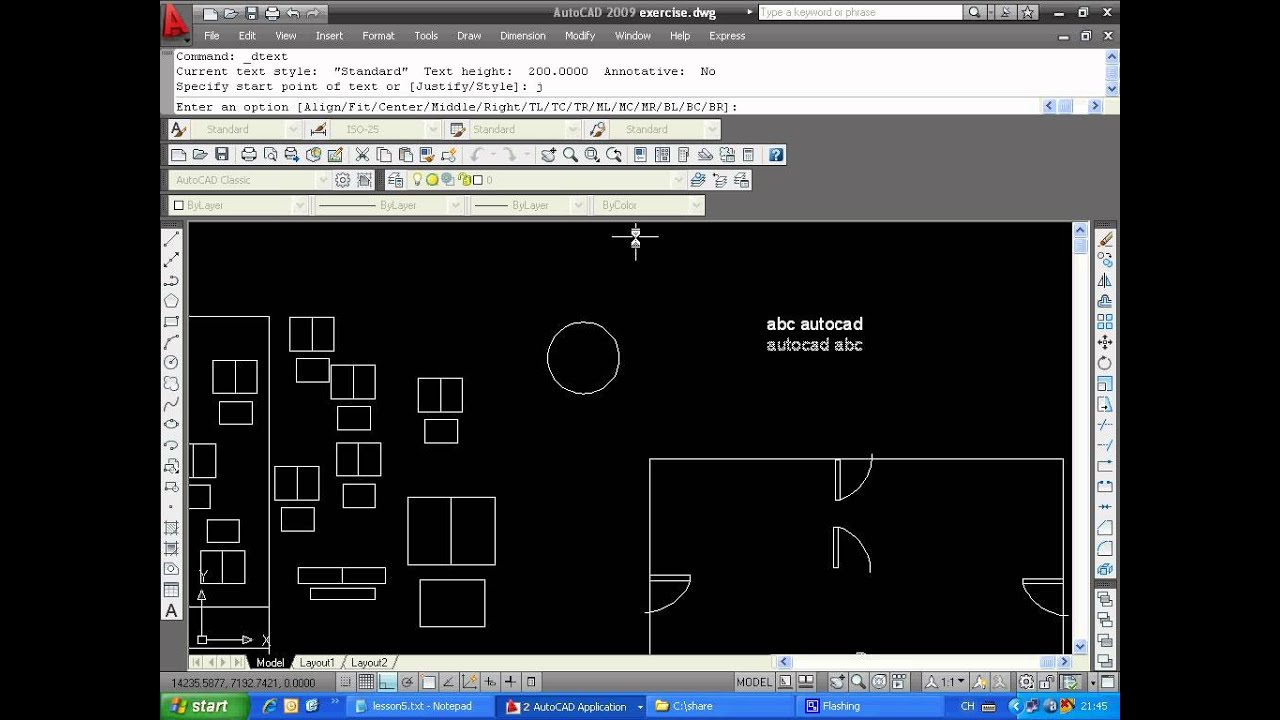 AutoCAD - Single line text