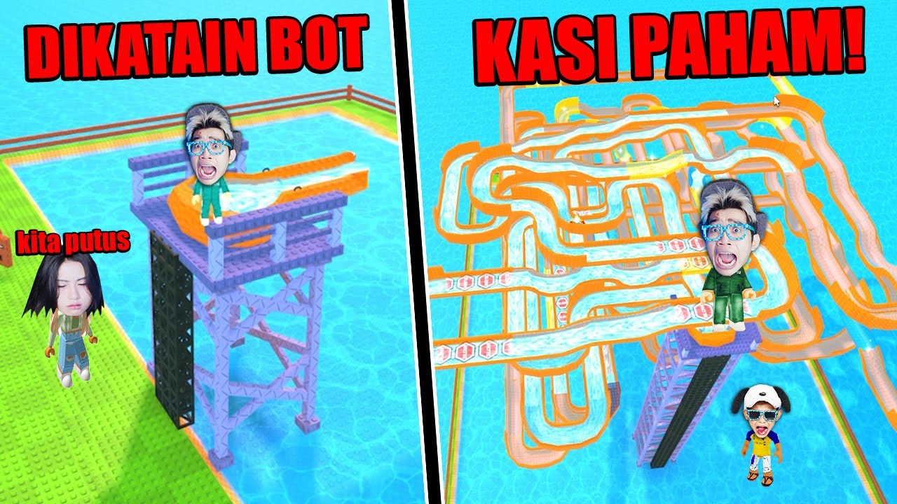 Dikatain Cewe Water Slide Noob! 10 Menit Ku Buktikan Bikin SELUNCURAN AirTERBESAR di ROBLOX!! 🌊🌊🌊