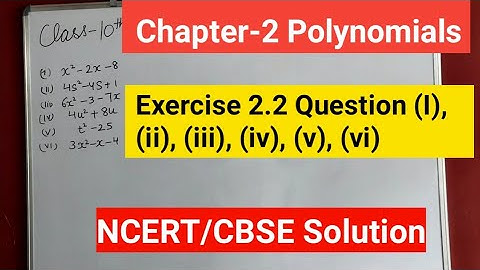 Class 10th Maths  Chapter 2 Polynomials  Exercise 2.2 Question 1 (ii), (iii), (iv), (v), (vi)
