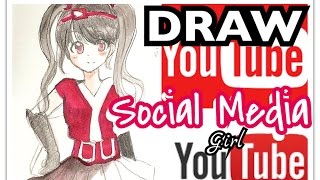 Draw Social Media Girl tutorial - YouTube App like girl - FASHION. ART. CHALLENGE.