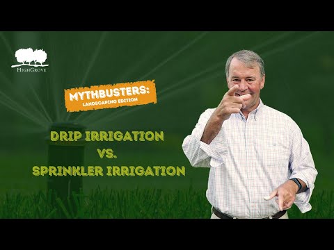 Drip Irrigation Vs. Sprinkler Irrigation | Mythbusters - video from HighGrove
