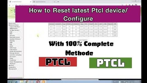 how to Reset ptcl device + Configure  urdu hindi