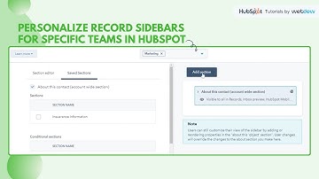 How-to personalize record sidebars for specific teams in Hubspot.