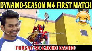 DYNAMO - SEASON M4 FIRST MATCH WITH RANDOM | BATTLEGROUNDS MOBILE INDIA | BEST OF BEST