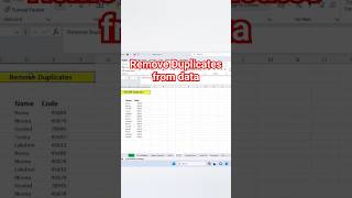 Remove duplicates from data( part 1) #shortsfeed #shortvideo #excel