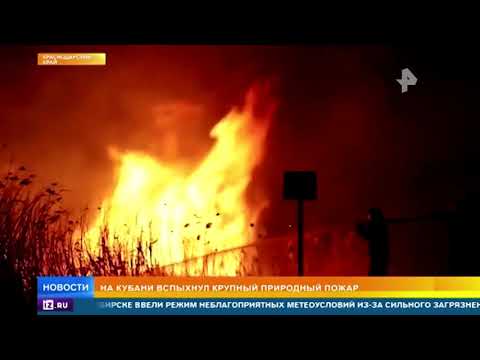 На Кубани вспыхнул крупный природный пожар