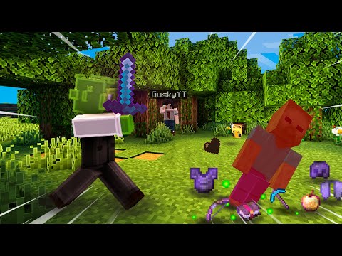 Minecraft but mobs DROP OP ITEMS!