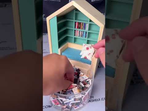 Mini Room Anxiety Bookshelf - Unique Wooden Bookshelf for Creative Spaces