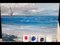 Paint This Beach Scene With Just Red Blue Black White