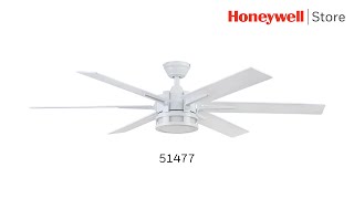 Honeywell Kaliza Modern Ceiling Fan With Remote, Bright White - (51477)