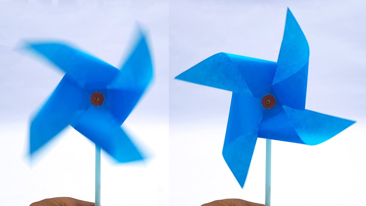 Cardboard pinwheel with moving doll - DIY #11 