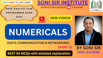 NUMERICALS | DATA COMMUNICATIO AND NETWORKING | RPSC ACP EXAM 2024 | PART-3
