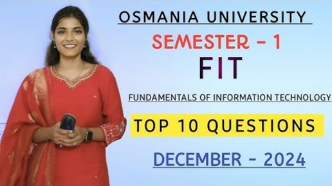 FIT || TOP 10 QUESTIONS || 💯 PASS || OSMANIA UNIVERSITY || SEM - 1 || B.COM || ‎@shivanipallela 