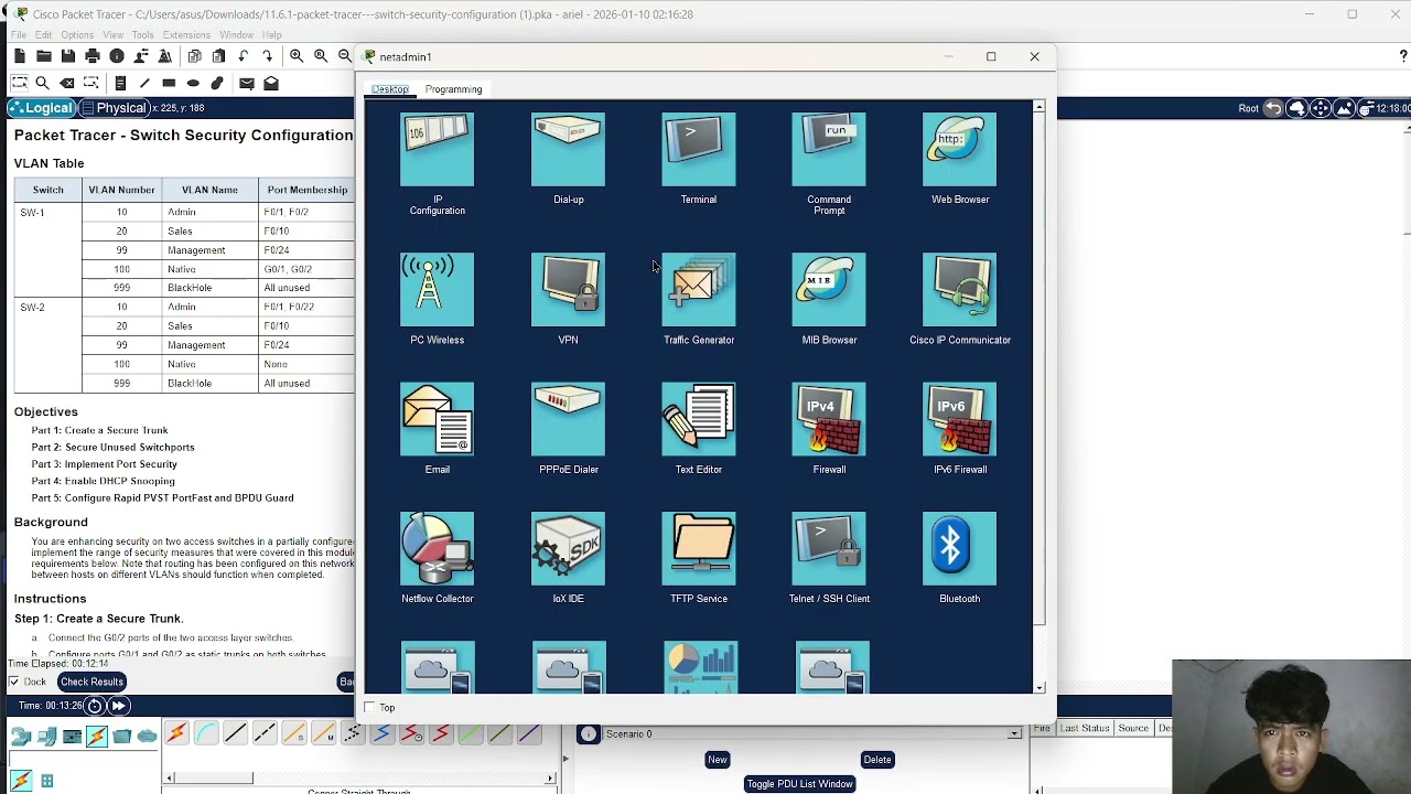 11.6.1 Packet Tracer - Switch Security Configuration - YouTube