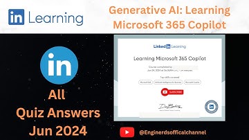 Generative Ai Learning Microsoft 365 Copilot || Linkedin Learning & Microsoft || June 2024 ||