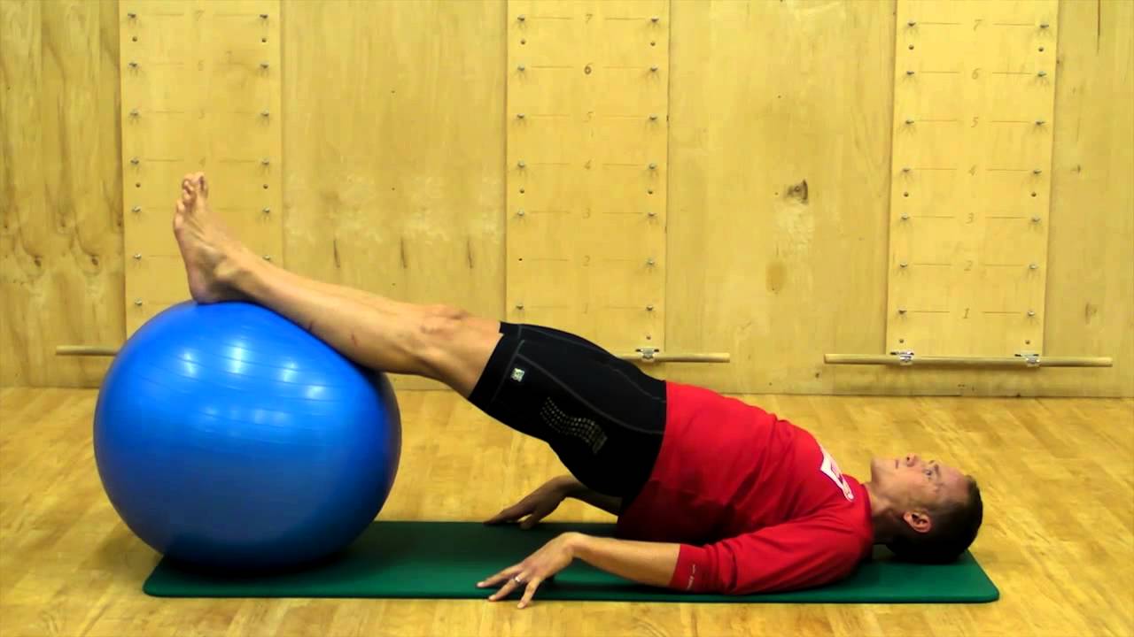 Back Bridge Feet on Ball Single Leg Progressions - YouTube