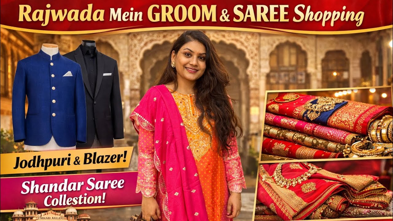 Wedding Shopping at Rajwada 👑 Groom Jodhpuri, Blazer & Saree Shopping Vlog