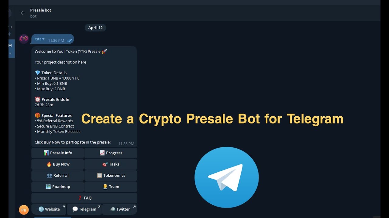 Create a Crypto Presale Bot for Telegram | Source Code - YouTube