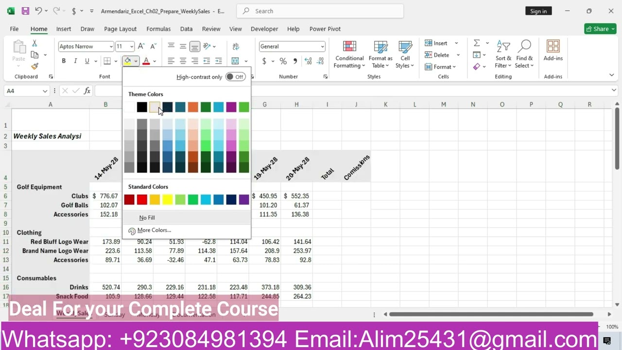 YO25_Excel_Ch02_Prepare_Weekly_Sales | YO25 Excel Ch02 Prepare Weekly Sales | Excel_Ch02_Prepare