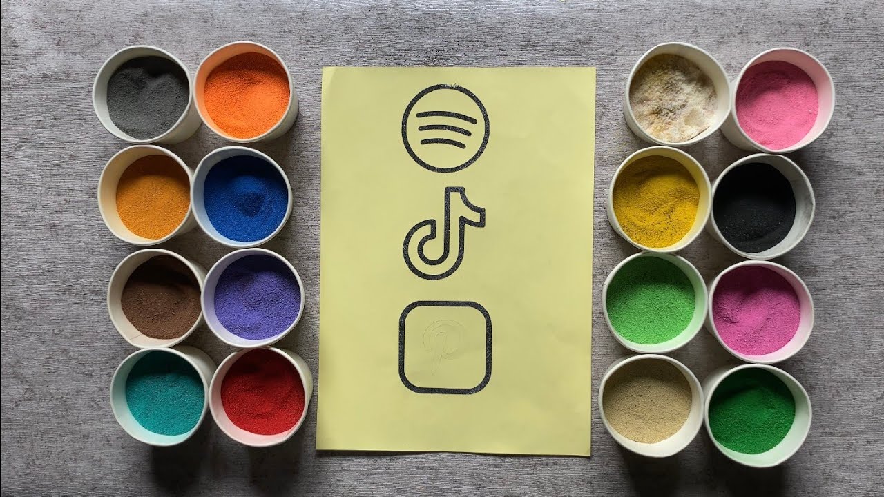 Icon Spotify Tiktok Pinterest- Sand Painting || Coloring With Sand ...