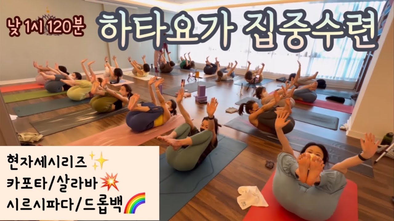 [엔젤요가] 하타집중수련 | 낮 120분 | 하타인텐시브 | 도반이 주는 에너지🫶| 뿜뿜🤸🏻‍♀️🤸🏻‍♀️| 보는 요가 | 같이하면 더 좋아요🙌💙