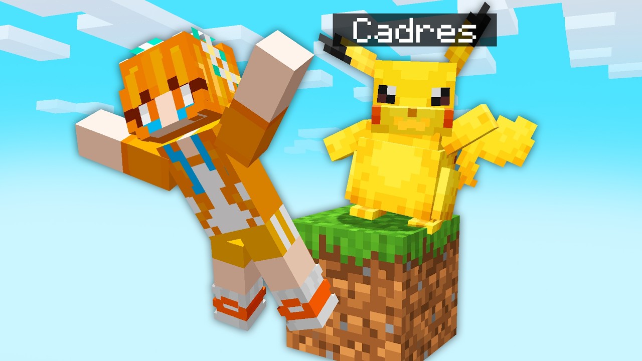 Virei BEBÊ POKEMON para TROLAR MEUS AMIGOS em UM BLOCO no Minecraft!