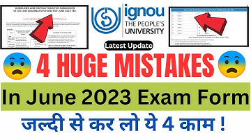 4 Big Problem In Exam Form_IGNOU Exam Fees Submit Online 2023_IGNOU Exam Form Kaise Bhare_IGNOU NEWS