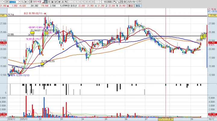 와이씨켐 2차 112290 (Re일봉) 패턴분석 및 투자전략