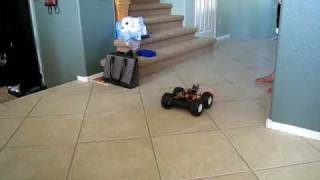 Rover1 first test of color tracking robot, lynxmotion, cmucam2+
