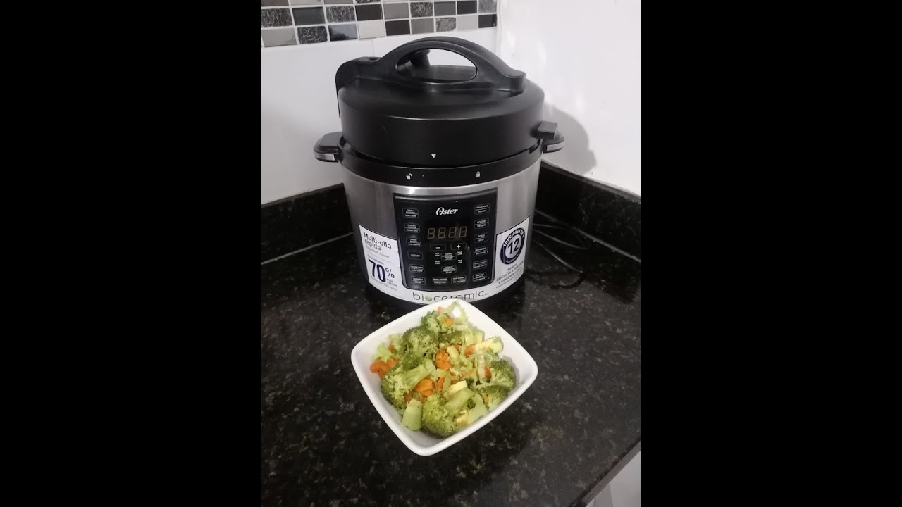 Como hacer brócoli y zanahorias al vapor en olla multifuncional oster.