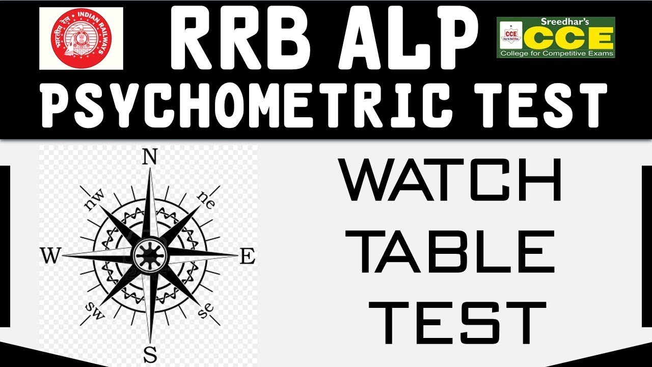 RRB ALP PSYCHOMETRIC TEST | WATCH TABLE TEST | CONCEPT, QUESTIONS AND ANSWERS camera iphone 8 plus apk