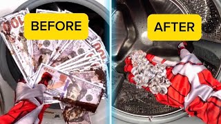 😲Never Do This Money Laundering Experiment Testing Cash Survival in the Washer#washingmachine #asmr
