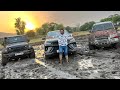 Thar fortuner pajero full blast offroading in the field see who has how much power